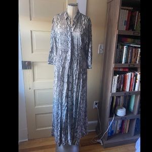 Zara snake print shirt dress